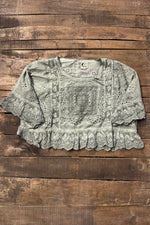 Load image into Gallery viewer, Softly Worn Eyelet Top - Charcoal