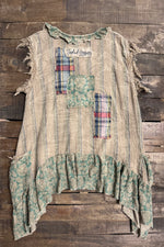 Load image into Gallery viewer, Honeydew Ruffle Tank - Floral Patched