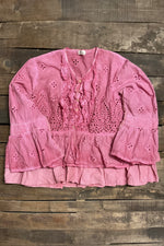 Load image into Gallery viewer, Heirloom Eyelet Top - Petal Pink