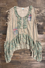 Load image into Gallery viewer, Honeydew Ruffle Tank - Floral Patched