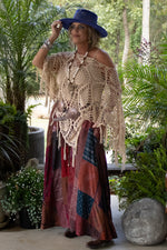 Load image into Gallery viewer, Patchwork Sunrise Skirt - Wine JG-241