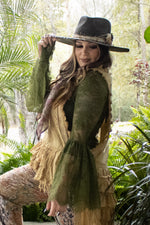 Load image into Gallery viewer, Garden Tea Lace Top - Olive