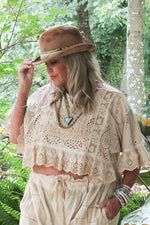 Load image into Gallery viewer, Softly Worn Eyelet Top - Oatmeal