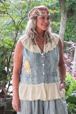Load image into Gallery viewer, Vintage Whispers Top - Light Chambray