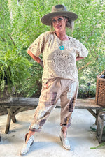 Load image into Gallery viewer, Traveling On Pants - Khaki Plaid