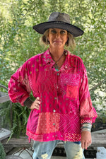 Load image into Gallery viewer, Patchwork Sunrise Top - Magenta JG-150