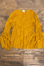 Load image into Gallery viewer, Garden Tea Lace Top - Golden