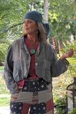 Load image into Gallery viewer, Patchwork Skies Crop Jacket - Midnight