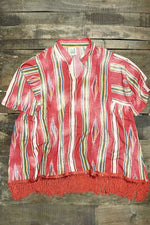 Load image into Gallery viewer, Southwest Sunset Poncho - Scarlet