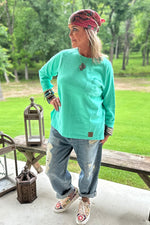 Load image into Gallery viewer, Wandering Meadow Sweatshirt - Turquoise