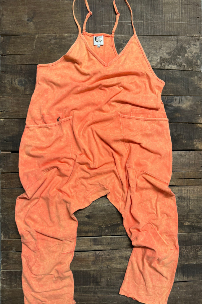 Joey Strapless Tie-Back Romper Orange Tangerine