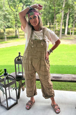 Load image into Gallery viewer, Travels Await Overalls - Dark Olive