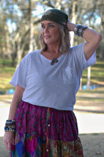 Load image into Gallery viewer, Moon Dance V-Neck Tee - Parchment