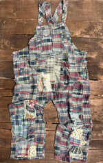 Load image into Gallery viewer, Travels Await Overalls - Blue Plaid
