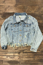 Load image into Gallery viewer, On My Way Vintage Denim Jacket
