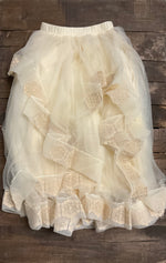 Load image into Gallery viewer, Ruffled Dreams Skirt - Vintage Parchment
