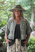 Load image into Gallery viewer, Softly Worn Eyelet Top - Charcoal
