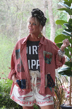 Load image into Gallery viewer, Star Dreamer Top - Scarlet Gingham
