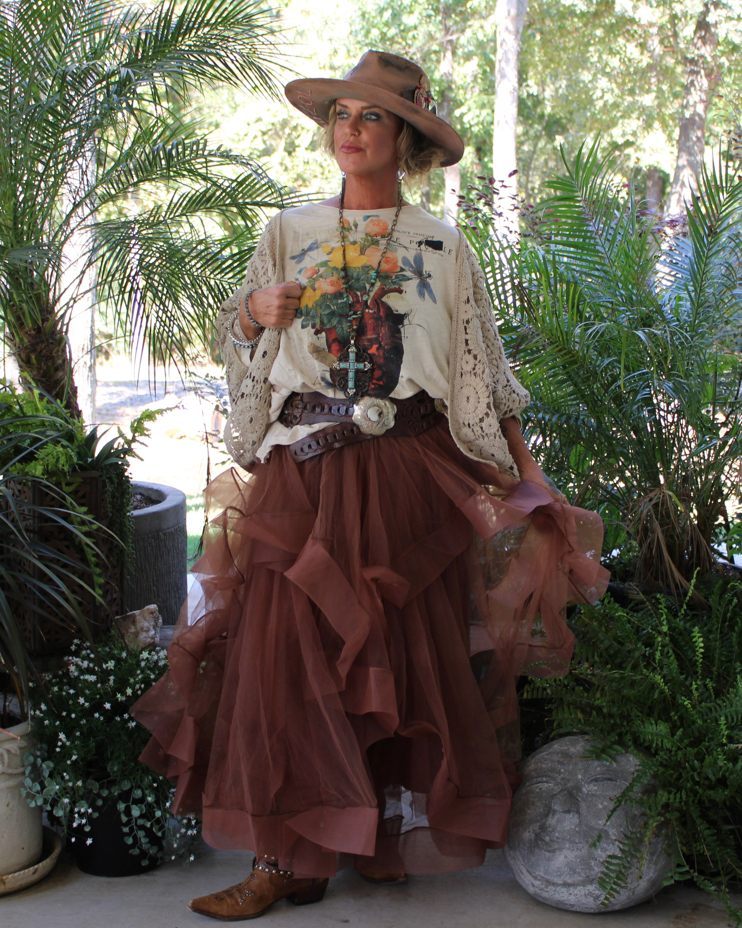 Ruffled Dreams Skirt - Chocolate