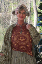 Load image into Gallery viewer, Moon Dance Tee - Wine Evil Eye
