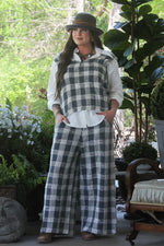 Load image into Gallery viewer, Weaving About Tank - Navy Gingham
