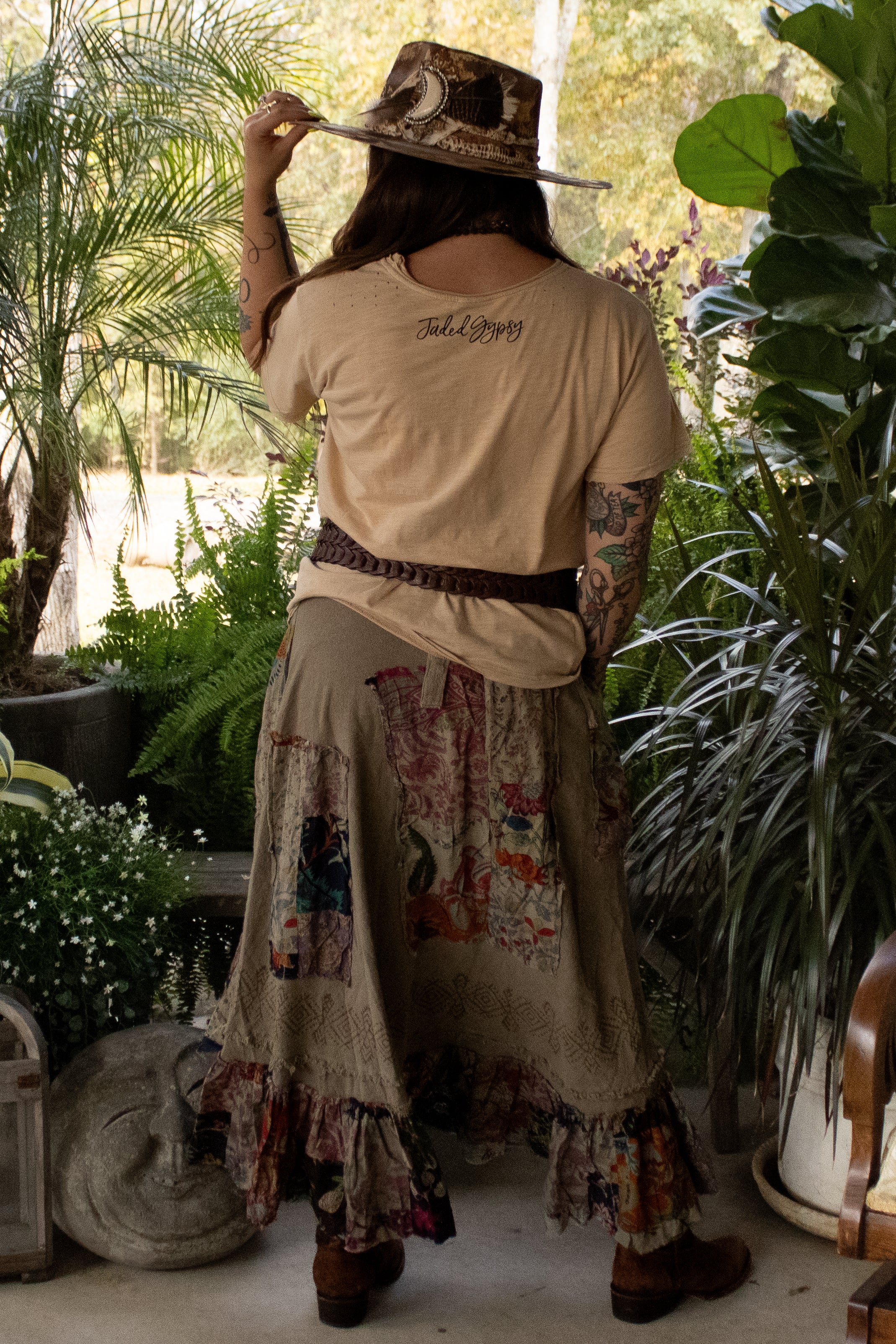 Wander Patch Wrap Skirt - Moss