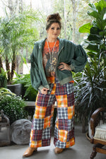 Load image into Gallery viewer, Mixed Up Flannel Pants - Mango
