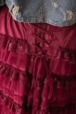 Load image into Gallery viewer, Victorian Romance Skirt - Cranberry
