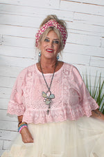 Load image into Gallery viewer, Softly Worn Eyelet Top - Rose
