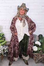 Load image into Gallery viewer, Whispering Blooms Duster - Wine
