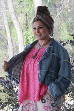 Load image into Gallery viewer, Patchwork Skies Crop Jacket
