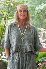 Load image into Gallery viewer, Softly Worn Eyelet Top - Charcoal
