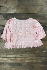 Load image into Gallery viewer, Softly Worn Eyelet Top - Rose
