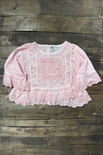 Load image into Gallery viewer, Softly Worn Eyelet Top - Rose

