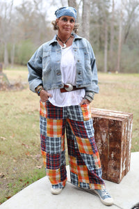 Mixed Up Flannel Pants - Mango