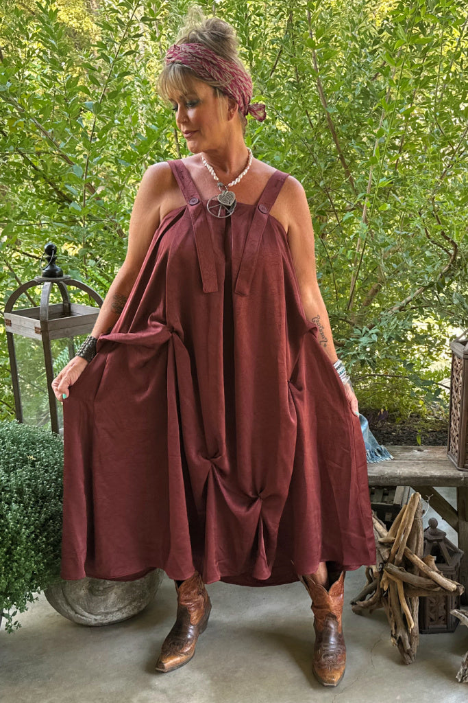 Gather Together Dress - Maroon