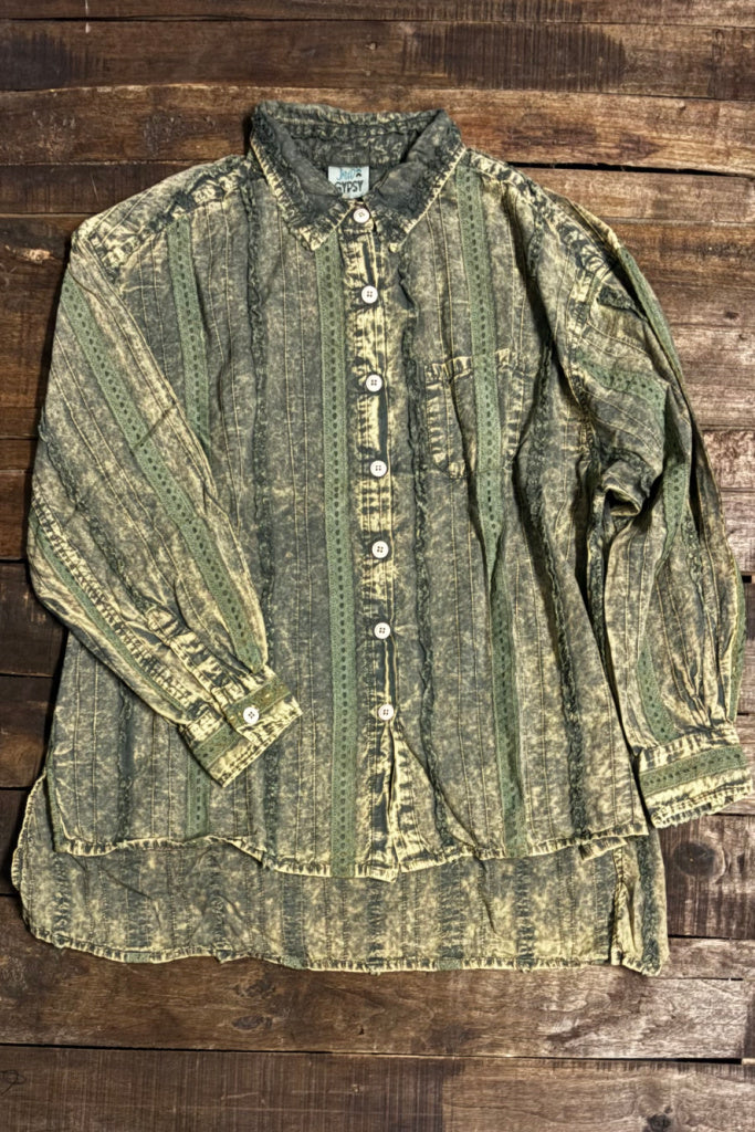 Star Gazing Top - Vintage Moss