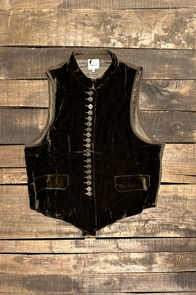 Mesmerized Velvet Vest - Chocolate