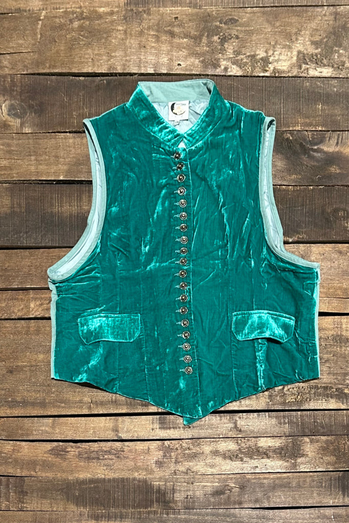 Mesmerized Velvet Vest - Teal