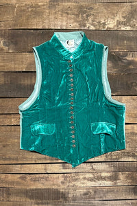 Mesmerized Velvet Vest - Teal