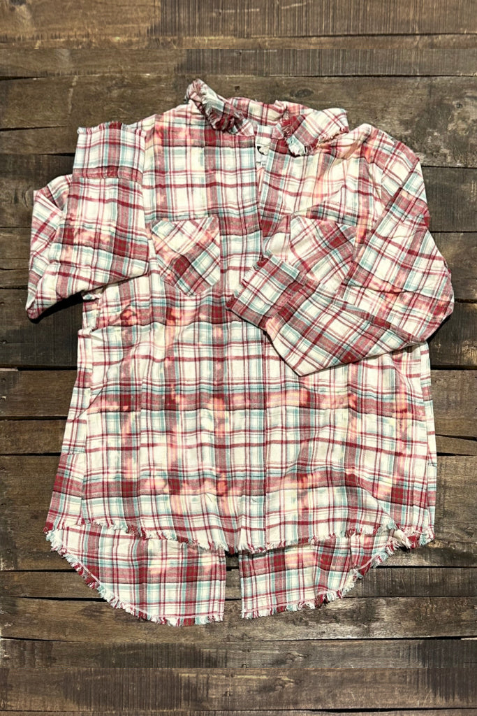 Crisp Morning Air Flannel - Scarlett/Teal