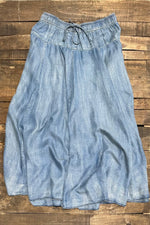 Load image into Gallery viewer, Ruffled Up Skirt - Chambray
