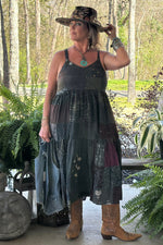 Load image into Gallery viewer, Patchwork Sunrise Halter Dress - Chocolate JG-198
