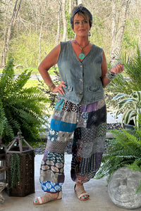 Patchwork Sunrise Pant - Royal JG-207
