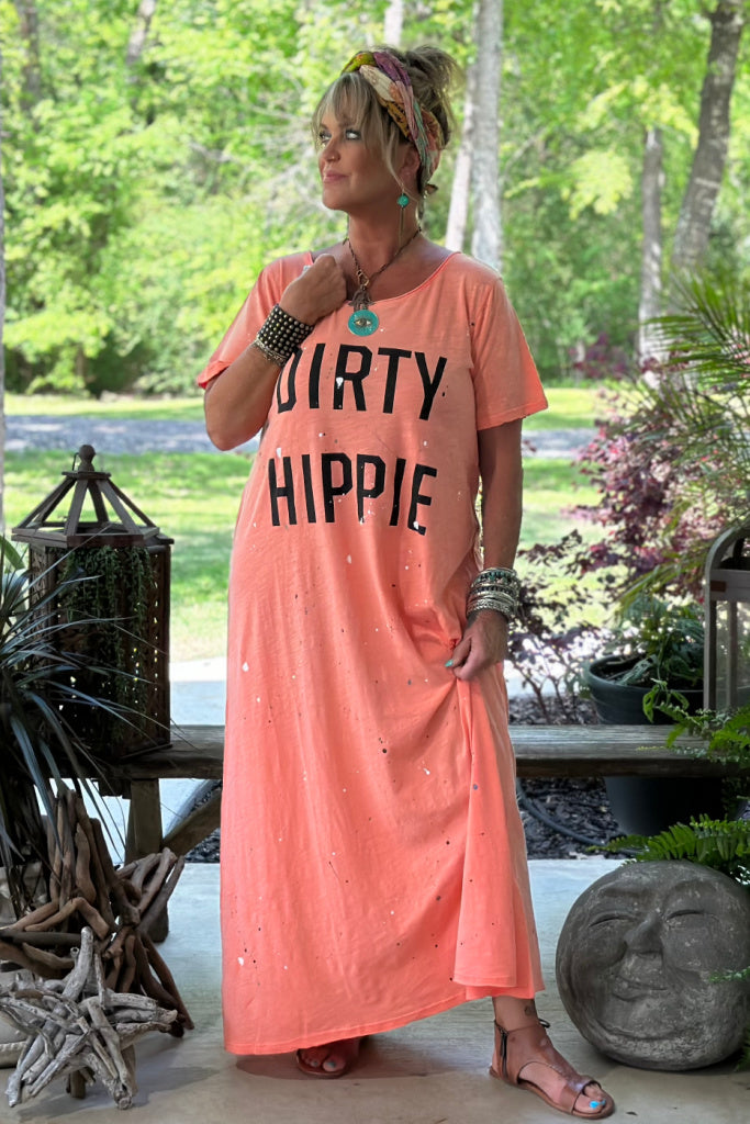 Dirty Hippie Dress - Vintage Tangerine