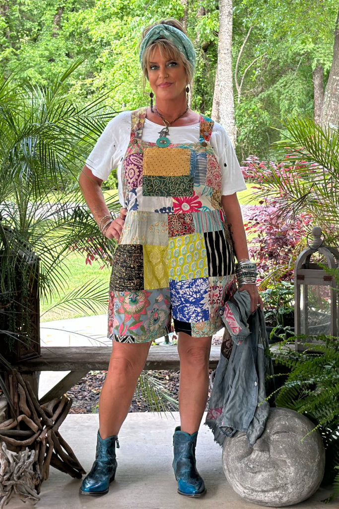 Patchwork Sunrise Overalls JG-143