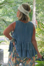 Load image into Gallery viewer, Ruffled About Tank - Chambray

