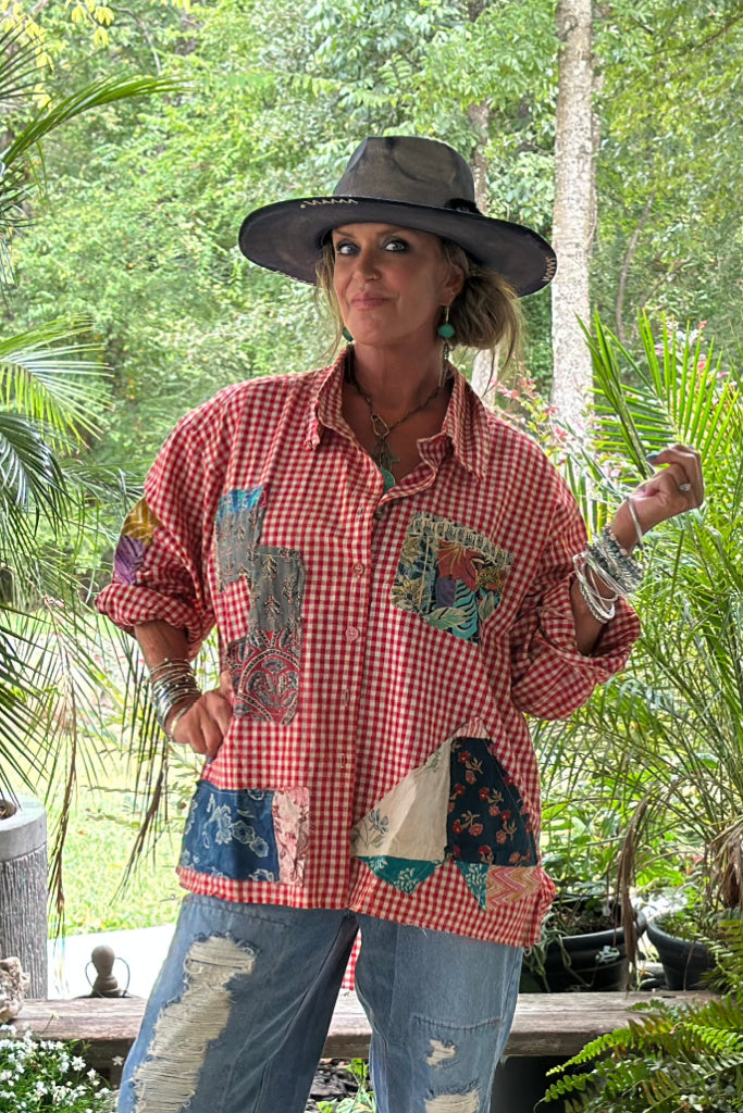 Star Dreamer Top - Scarlet Gingham