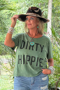 Dirty Hippie Tee - Vintage Emerald