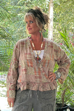 Load image into Gallery viewer, Apricot Fields Wrap Top
